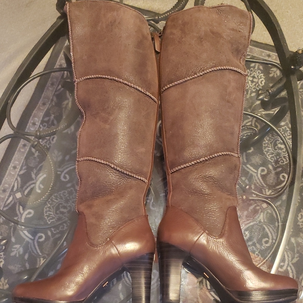 UGG Brown Heeled Knee-High Boots